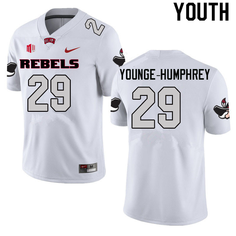 Youth #29 Jordan Younge-Humphrey UNLV Rebels College Football Jerseys Sale-White - Click Image to Close